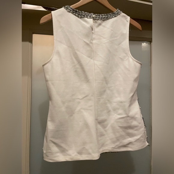 Brand New with Tags, J. Crew Gray and White tweed and lace Tank Top - Picture 6 of 6